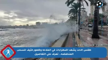 طقس الأحد يشهد اضطرابات في الملاحة وظهور كثيف للسحب المنخفضة.. تعرف على التفاصيل